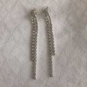 Clear stone drop earrings